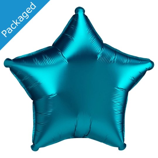Aqua Satin Star Foil Balloon - 18 Inch 