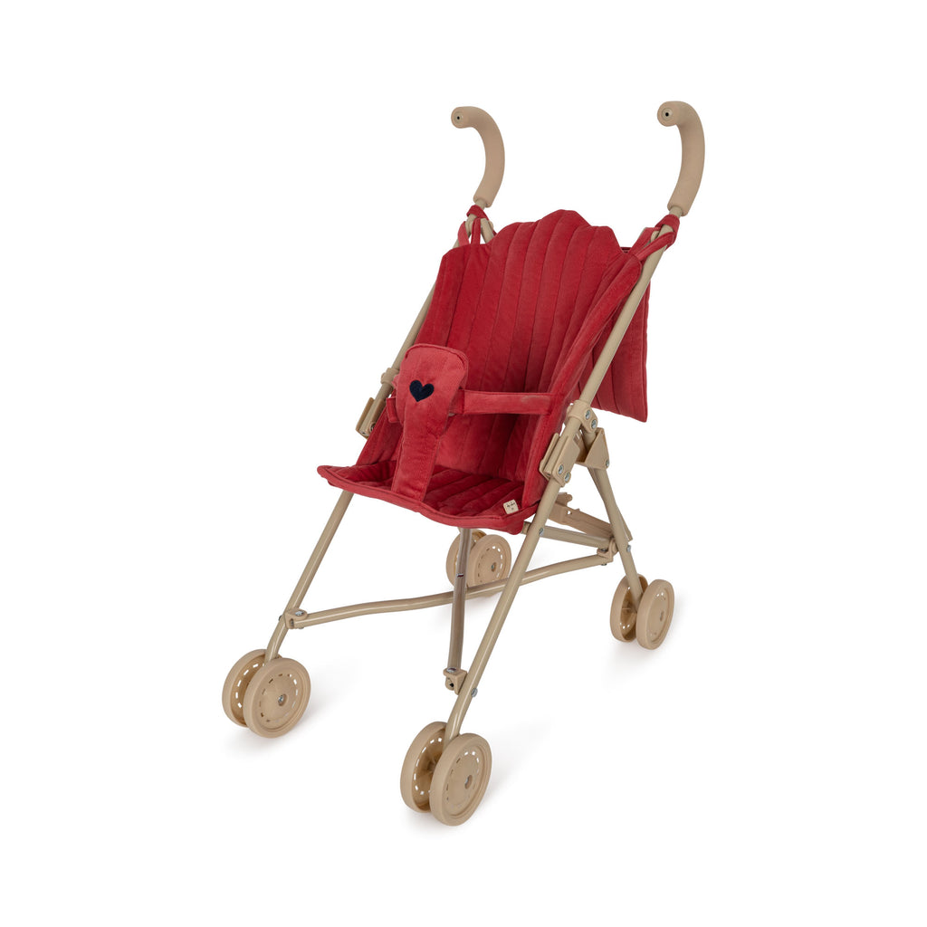 Konges Slojd Doll Stroller-Red Corduroy