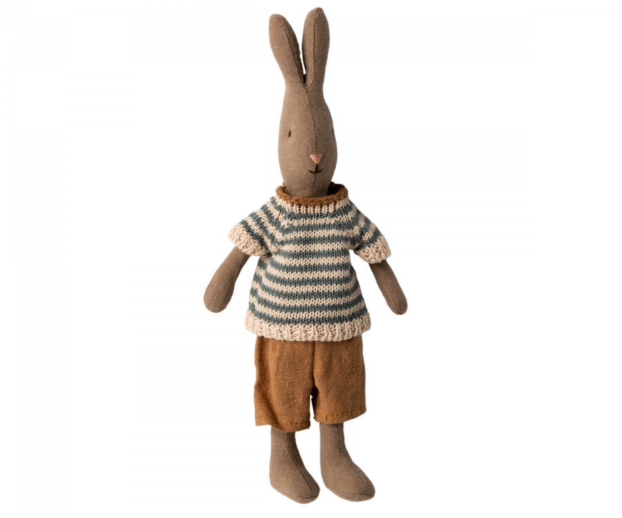 Maileg Rabbit Brown Shirt And Shorts Size 1