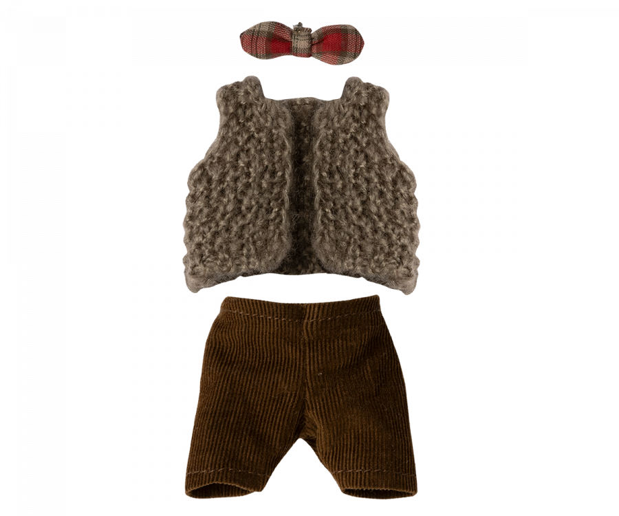 Maileg Vest Pants And Butterfly For Grandpa Mouse