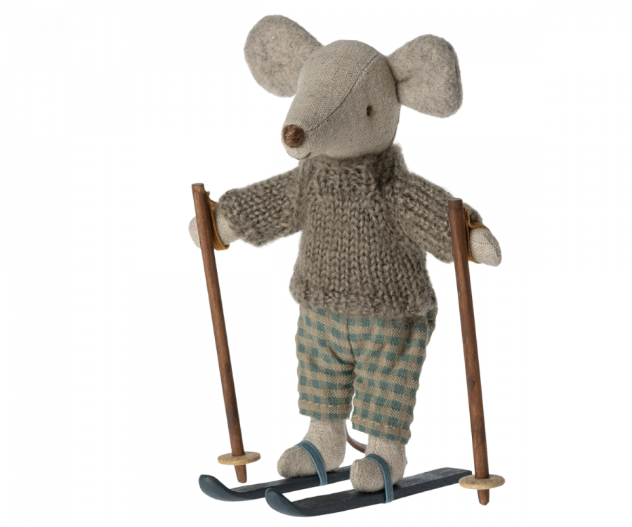 Maileg Winter Mouse with Ski Set, Big Brother