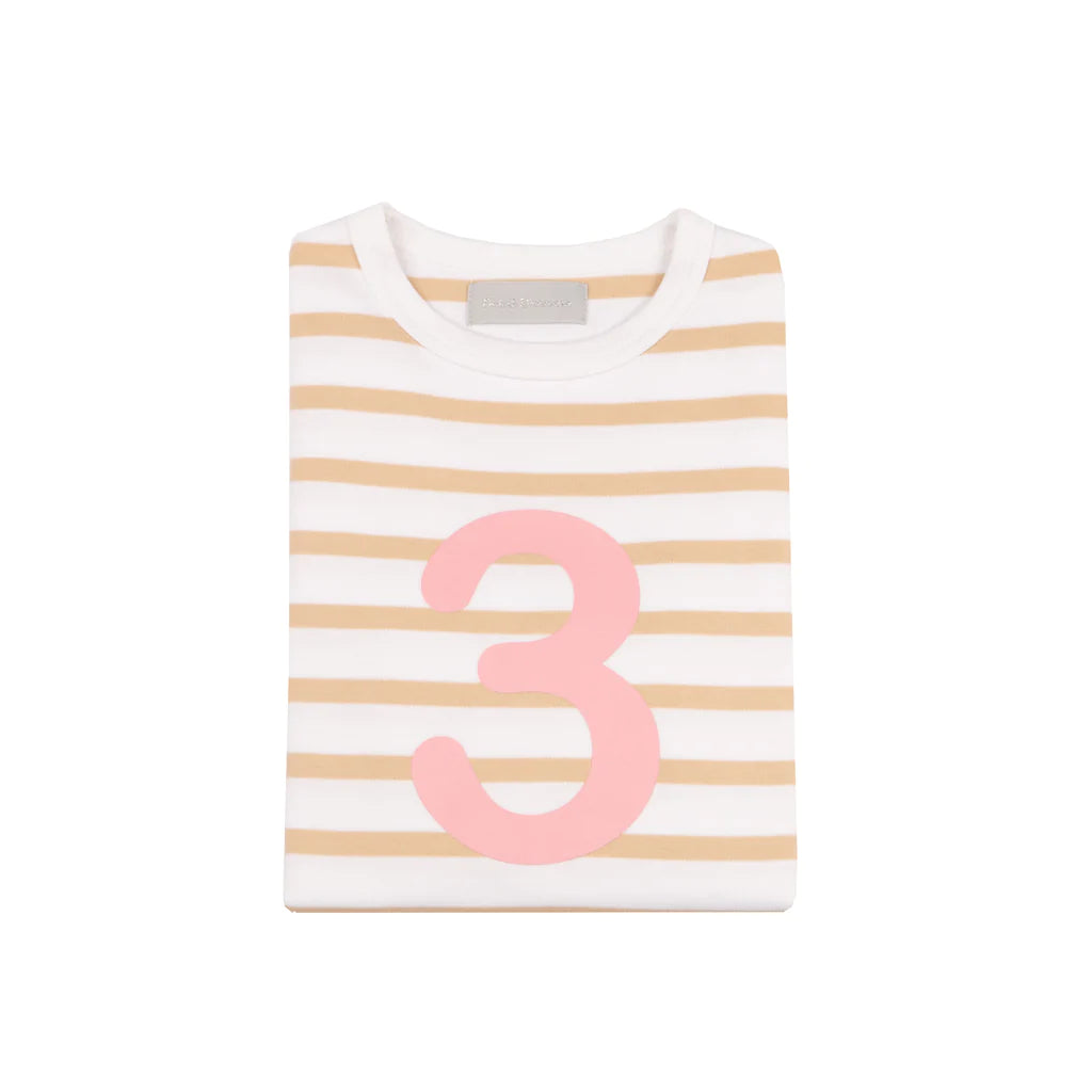 Bob & Blossom Breton Striped Number 3 T Shirt