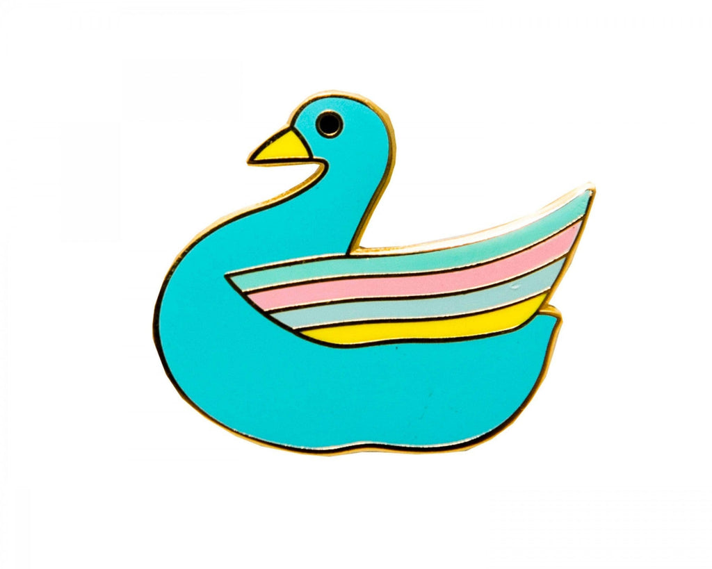 Acorn & Will Rainbow Swan Enamel Pin Badge - Radish Loves