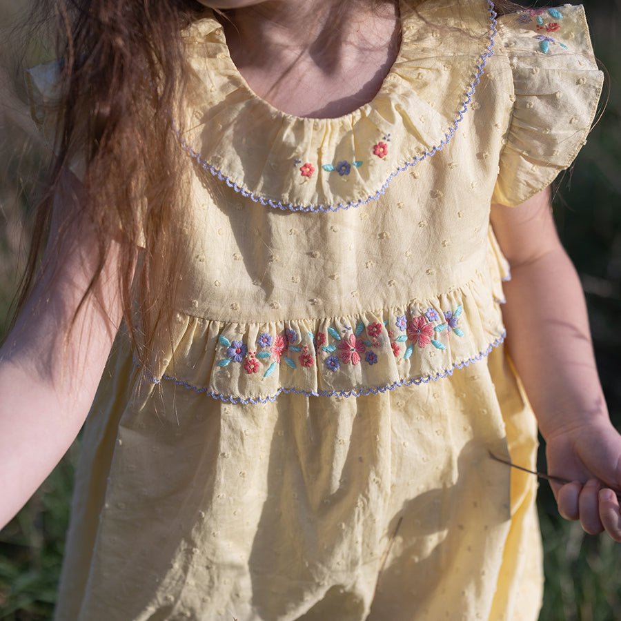 Albetta Aurora Dobby Embroidered Dress - Radish Loves