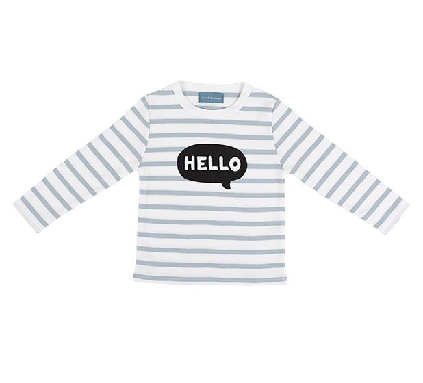 Bob & Blossom Breton Striped "Hello" T Shirt - Radish Loves
