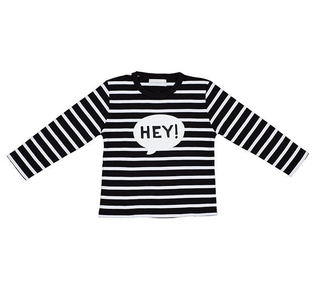 Bob & Blossom Breton Striped "Hey!" T Shirt - Radish Loves