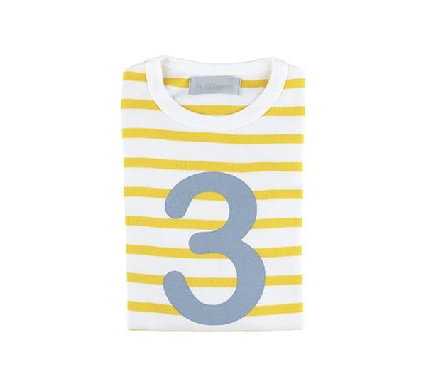 Bob & Blossom Breton Striped Number 3 T-Shirt - Radish Loves