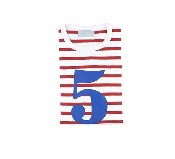 Bob & Blossom Breton Striped Number 5 T Shirt - Radish Loves