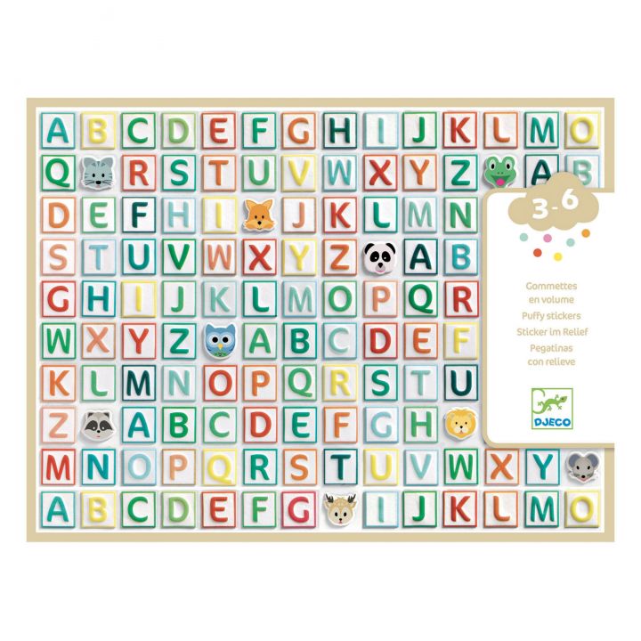 Djeco Puffy Alphabet Stickers - Radish Loves