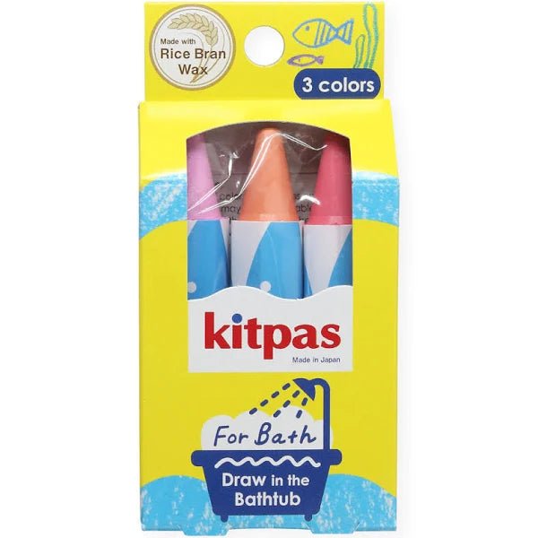 Kitpas Rice Wax Bath Crayons - 3 Colours - Radish Loves