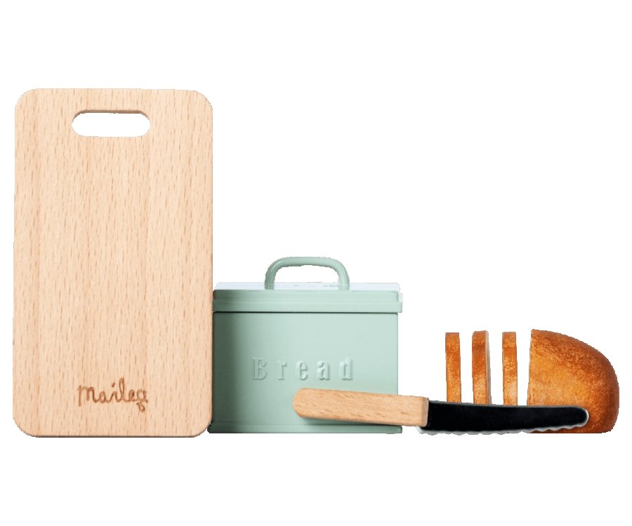 Maileg Miniature Bread Box With Cutting Board And Knife - Radish Loves