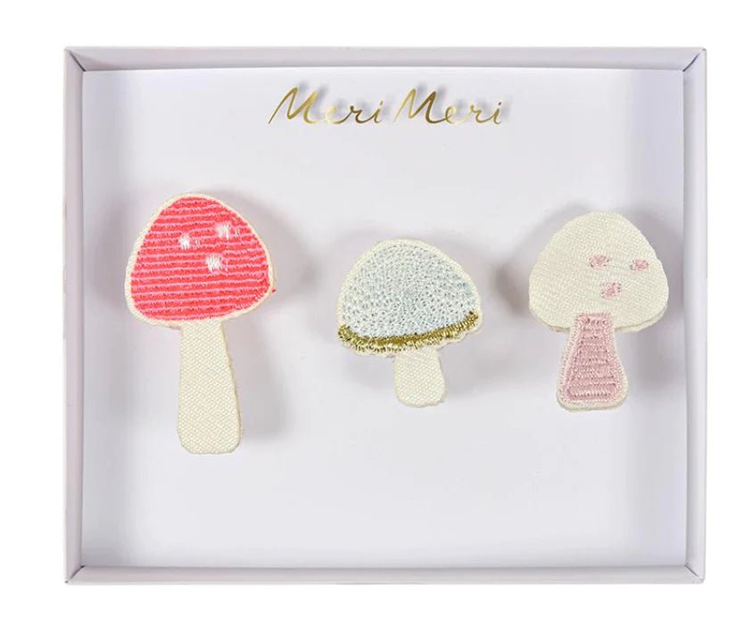 Meri Meri Embroidered Mushroom Brooches - Radish Loves