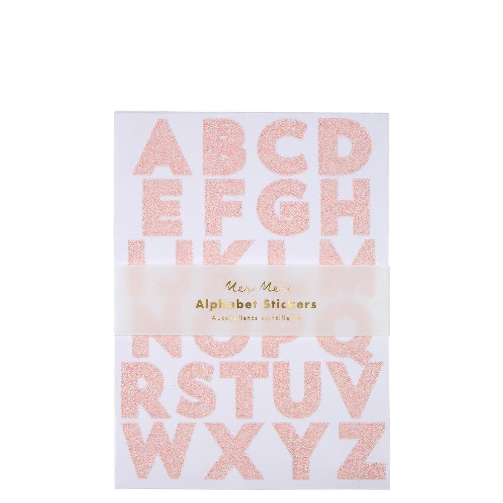 Meri Meri Pink Glitter Alphabet Stickers - Radish Loves