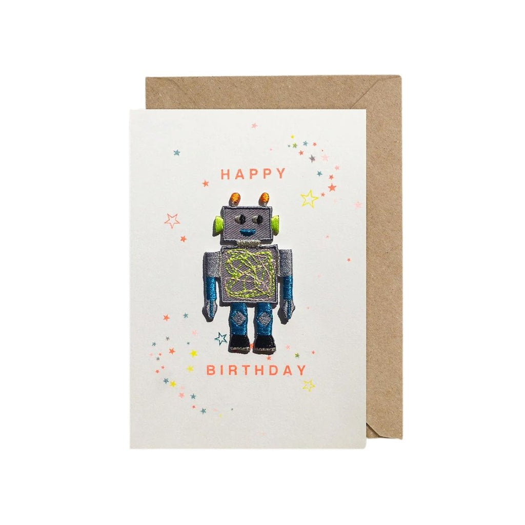 Petra Boase Iron On Patch Card Robot - Radish Loves