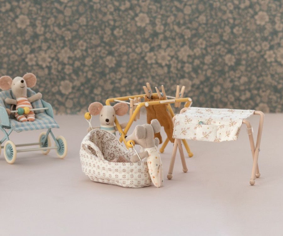 PRE ORDER Maileg Nursery Table Baby Mouse - Rose - Radish Loves