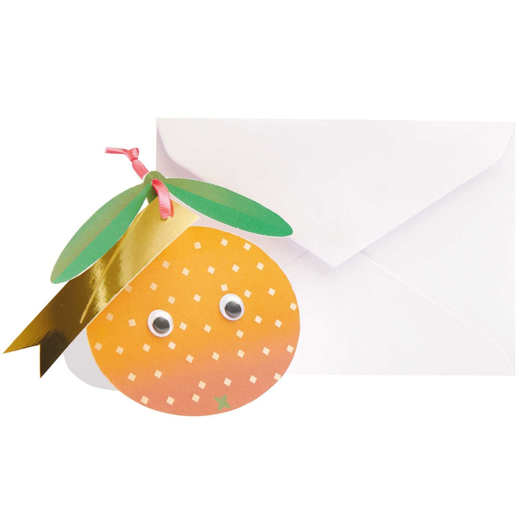 Rico Design Paper Poetry Card with Joggle Eyes, Merry Christmas Orange - Radish Loves
