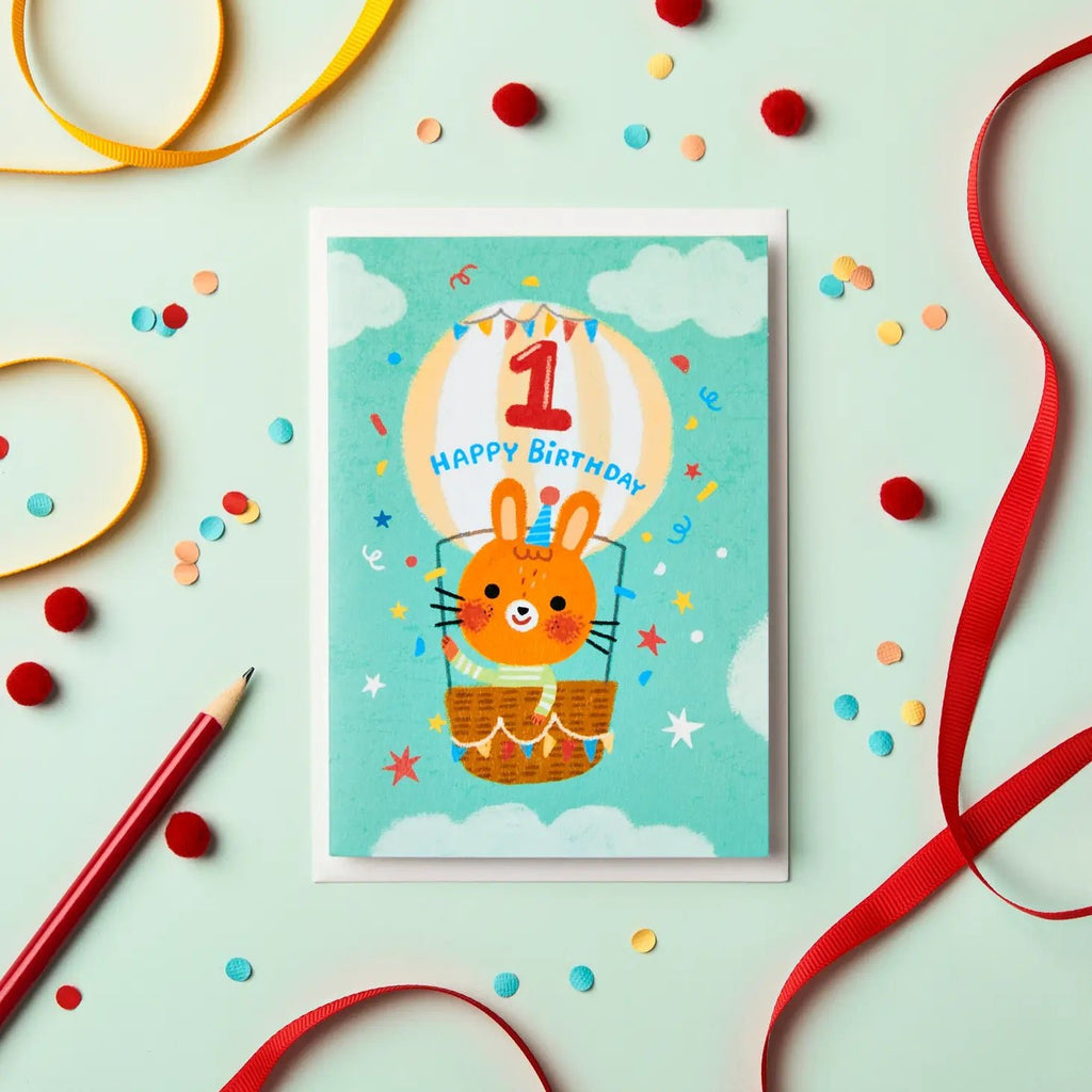 Stormy Knight 1st Birthday Bear Card - Radish Loves