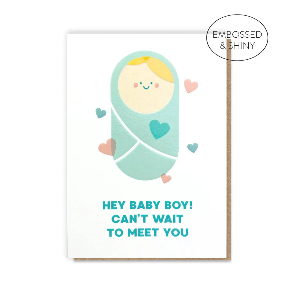 Stormy Knight Hey Baby Boy Card - Radish Loves