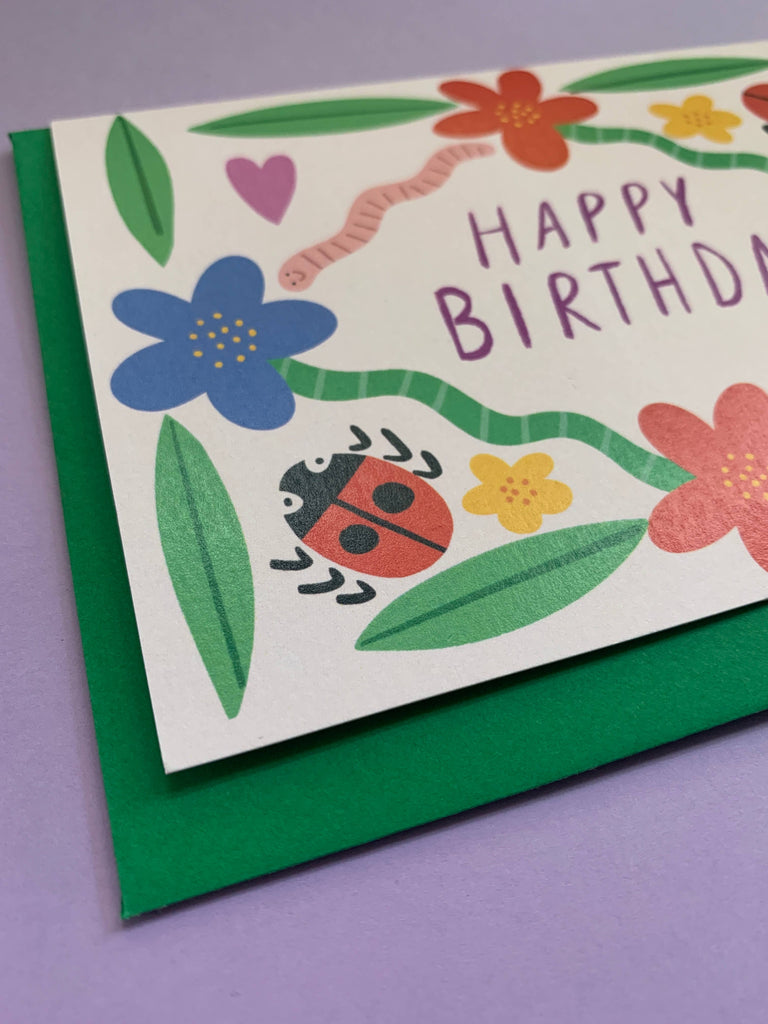 Kitty Kenda Papergoods - Garden Print Happy Birthday Greeting Card