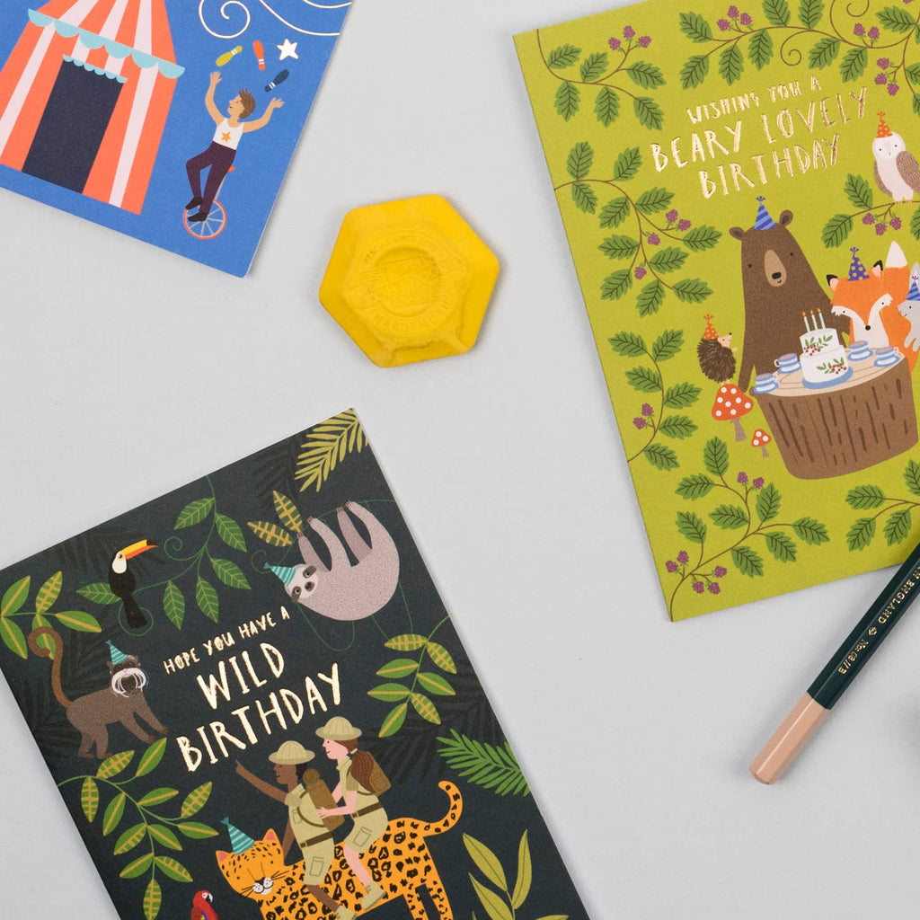 Mifkins - Jungle Explorers Birthday Card | Fun Animal Kids Card