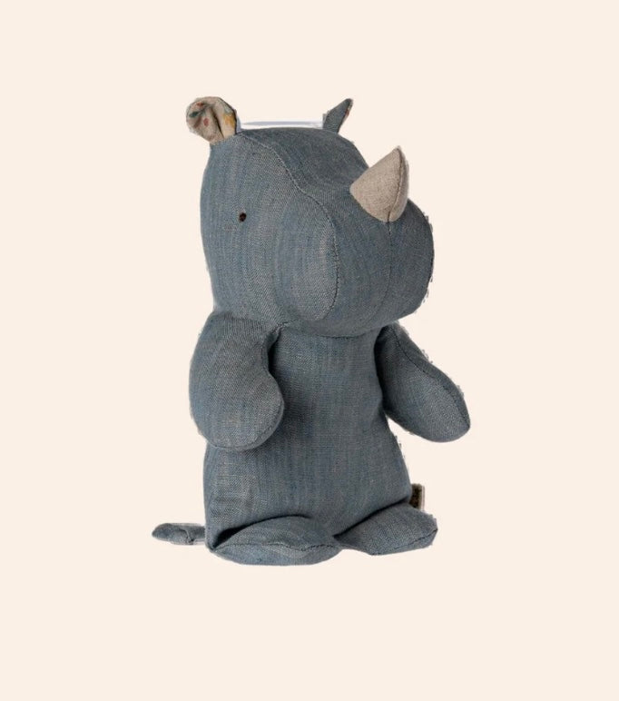 Maileg Safari friends small Rhino - Blue Sand