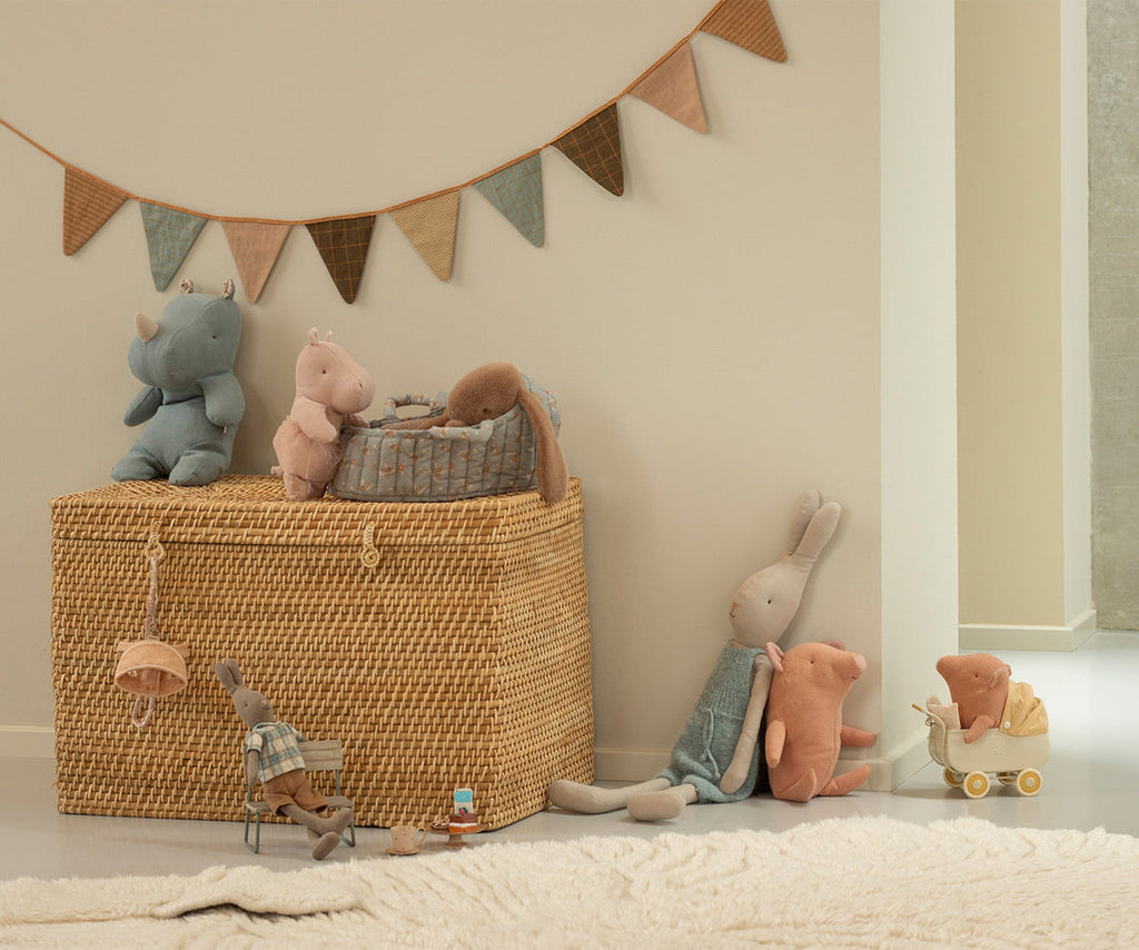 Maileg Safari Friends Medium Rhino - Dusty Blue