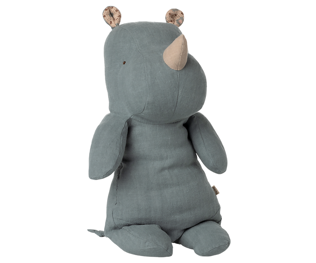 Maileg Safari Friends Medium Rhino - Dusty Blue