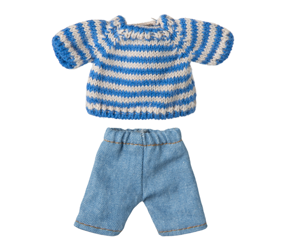Maileg Knitted Sweater & Pants For Big Brother Mouse