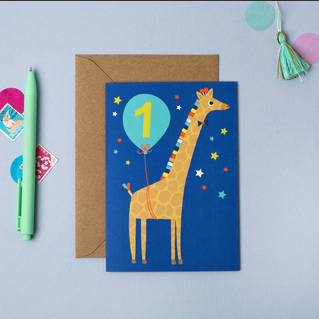 Mifkins - Age 1 Blue Kid's Birthday Card | Children’s Birthday Card