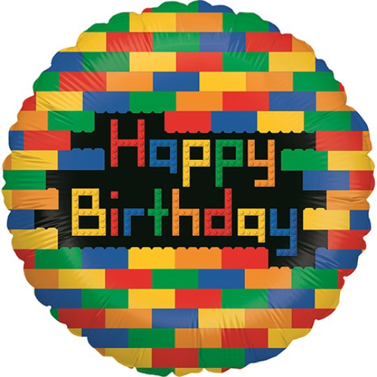 18 Inch Birthday Blocks Foil Balloon