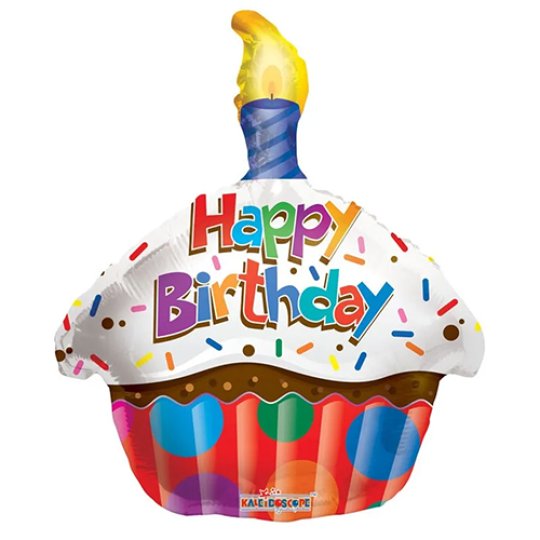 Birthday Cupcake Foil Balloon -18 Inch  