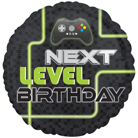 Birthday Level Up gaming Foil Balloon -18 Inch  