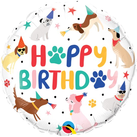Happy Birthday Party Puppies Foil Balloon - 18 Inch 
