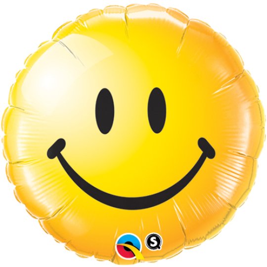 Smiley Face Yellow Foil Balloon - 18 Inch 