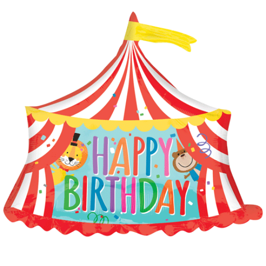 28 Inch Birthday Circus Tent Supershape Foil Balloon