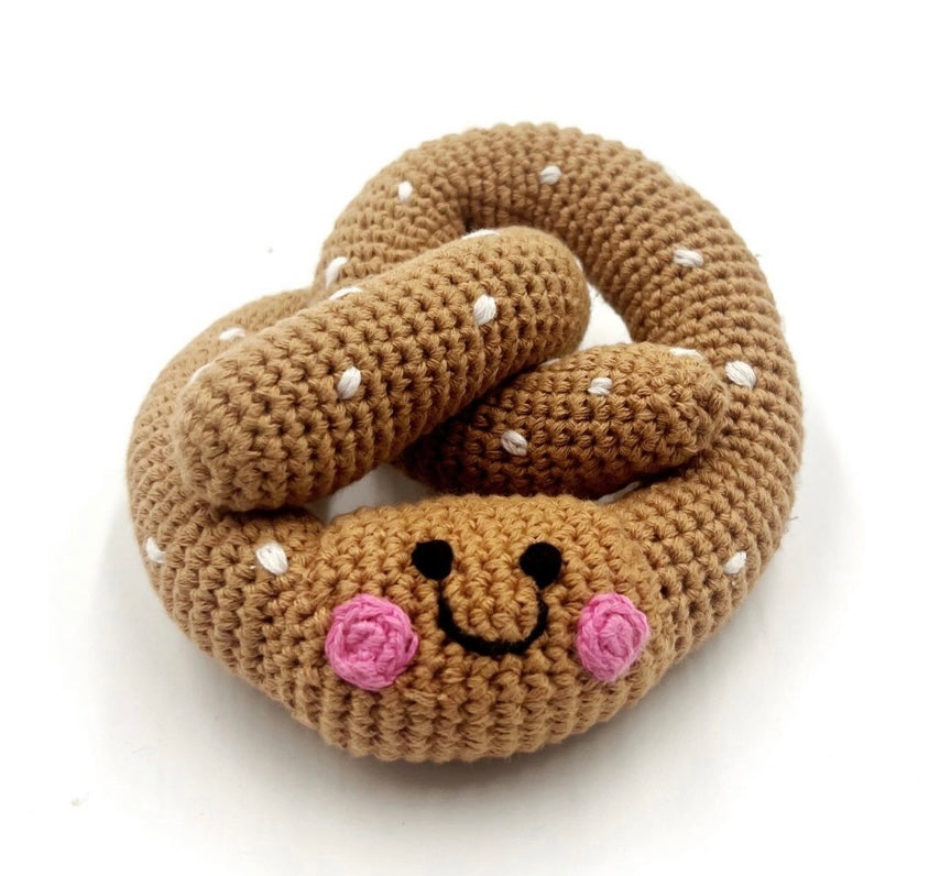 Fair Trade Pebble Friendly Pretzel Rattle