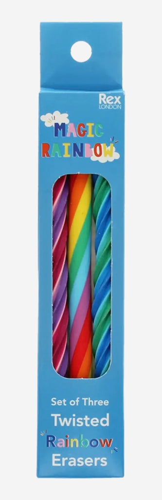 Rex London Rainbow Twisted Erasers- Set of Three