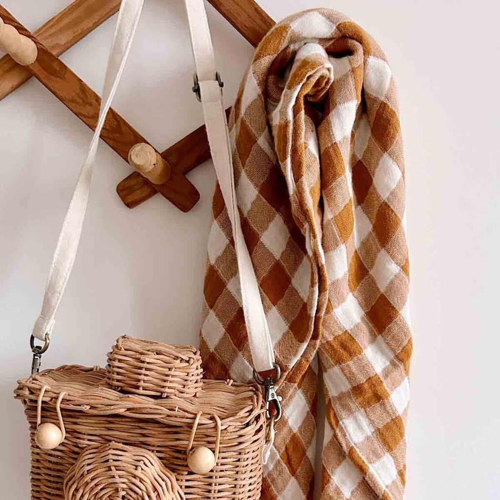 Rose in April - BIANCA SWADDLE VICHY CARAMEL