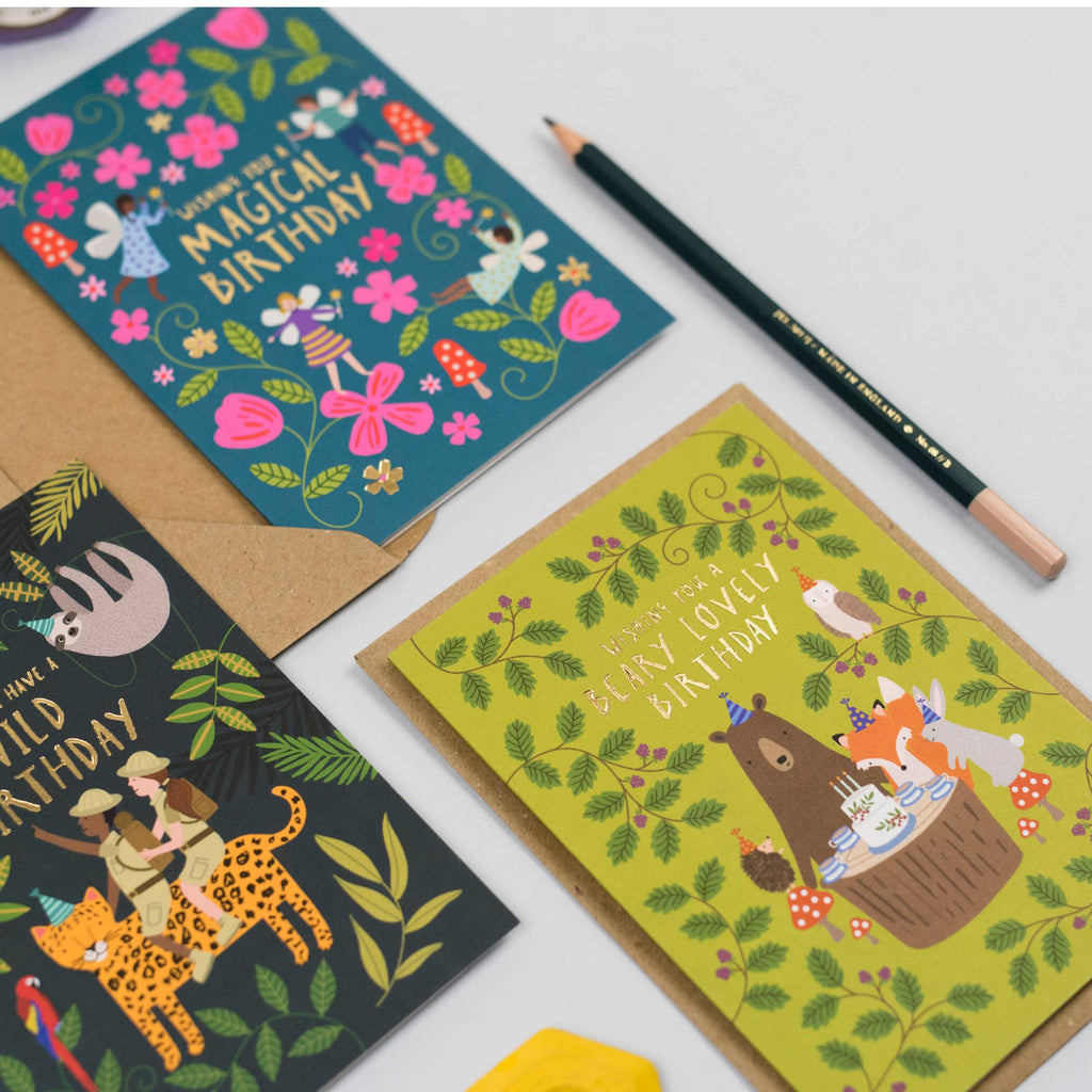Mifkins - Woodland Party Birthday Card | Fun Kids Animal Card