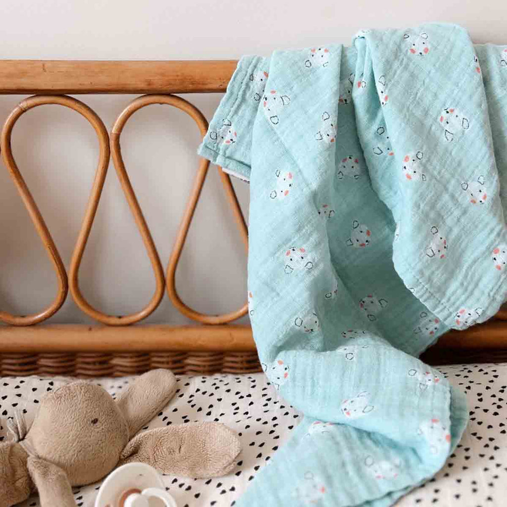 Rose in April - BIANCA SWADDLE TEDDY  BLUSH BLUE