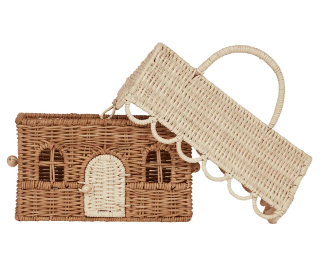 Olli Ella Rattan Gingerbread Casa Clutch