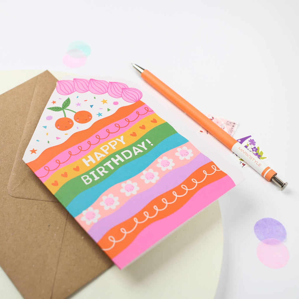 Mifkins - Cake Die Cut Birthday Card