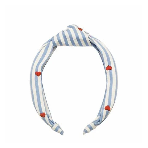 Rockahula Stripy Embroidered Heart Knot Headband