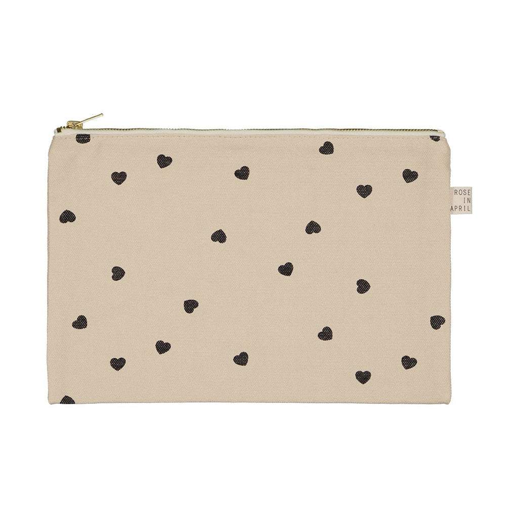 Rose in April - LILI FLAT POUCH HEART SAND