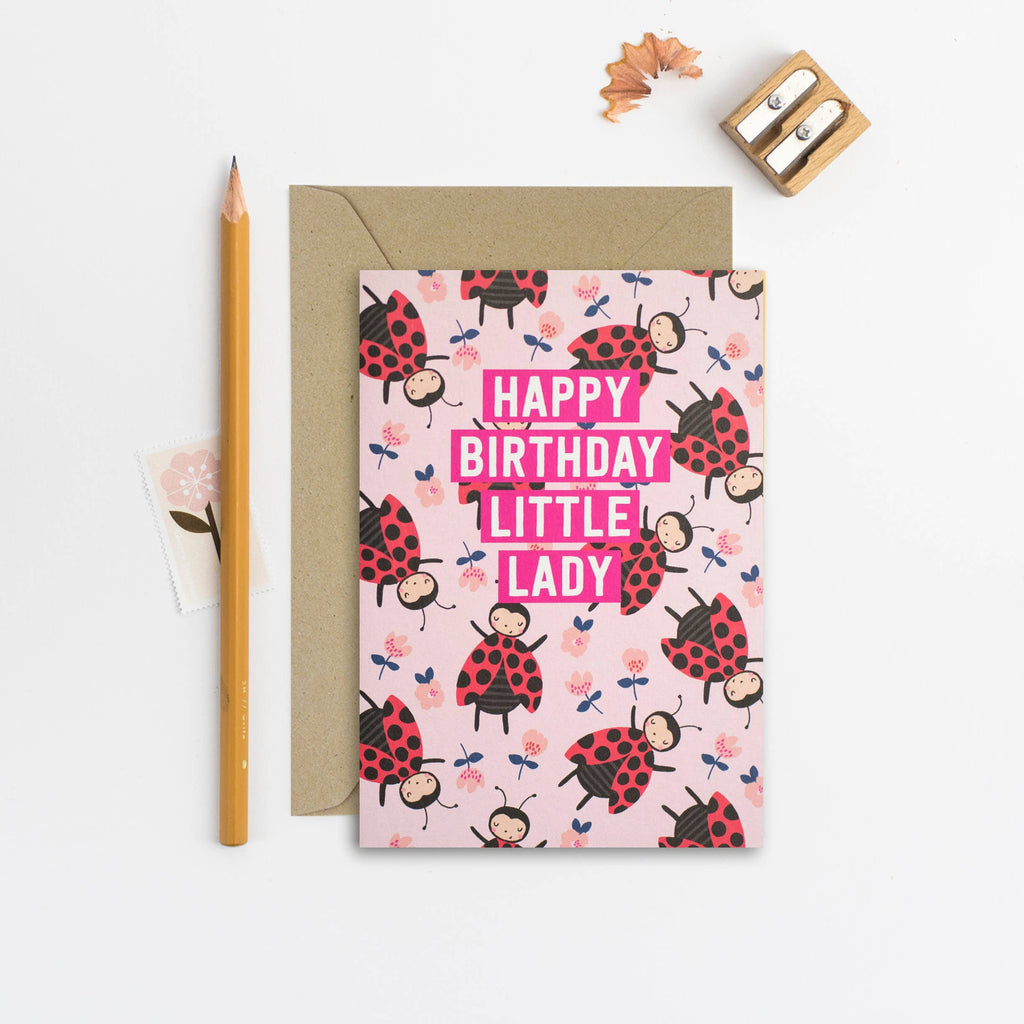 Mifkins - Little Lady Birthday Card | Kids Birthday Card | Children