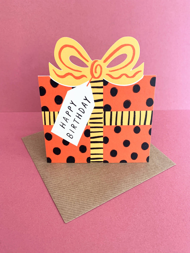 Kitty Kenda Papergoods - Birthday Bow Shaped Greeting Card - 4 colourways