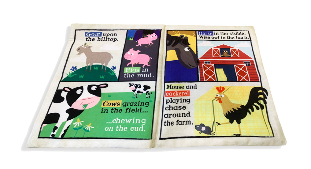 Jo & Nic's Crinkly Cloth Books - Nursery Times Crinkly Newspaper - Farm Animals