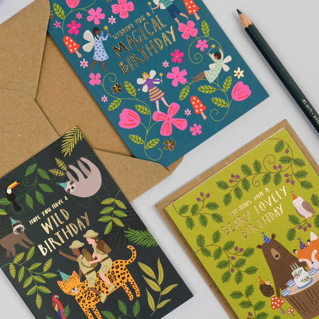 Mifkins - Woodland Party Birthday Card | Fun Kids Animal Card