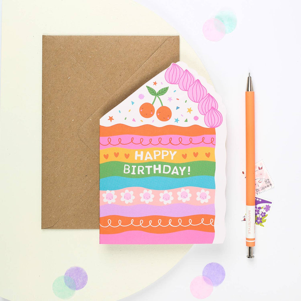 Mifkins - Cake Die Cut Birthday Card