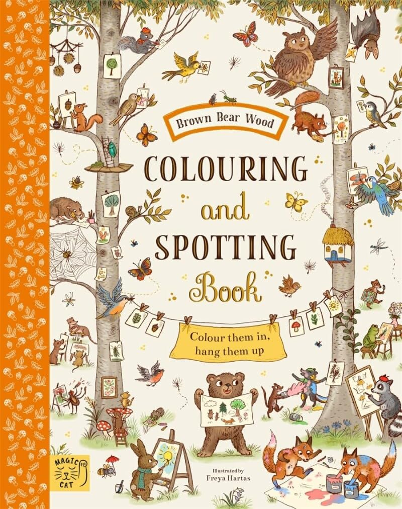 Brown bear wood colouring and spotting book